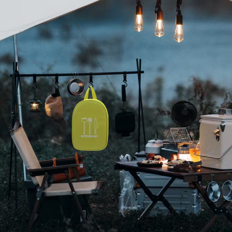 Tragbare Aufbewahrungstasche für Outdoor-Kochgeschirr, Aufbewahrungstasche für Campingküchenutensilien, Geschirr, Picknickzubehör, Campingwerkzeug_voghion.com