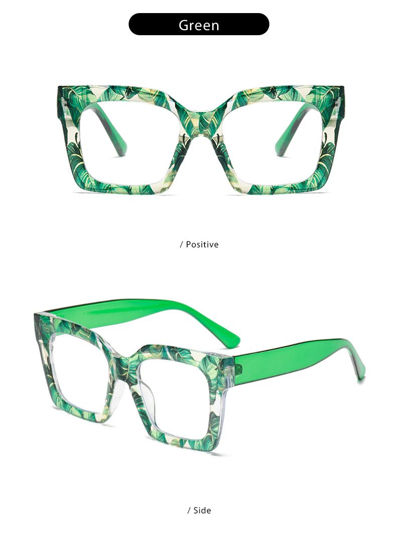 New color patterned large frame anti blue light flat mirror for European and American street photography, slimming glasses frame_voghion.com