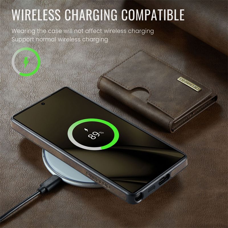 Custodia magnetica staccabile 2 in 1 per Samsung Galaxy S25 Edge S24 FE S23 S22 S21 Ultra Portafoglio in pelle con tasca porta carte sul retro_voghion.com
