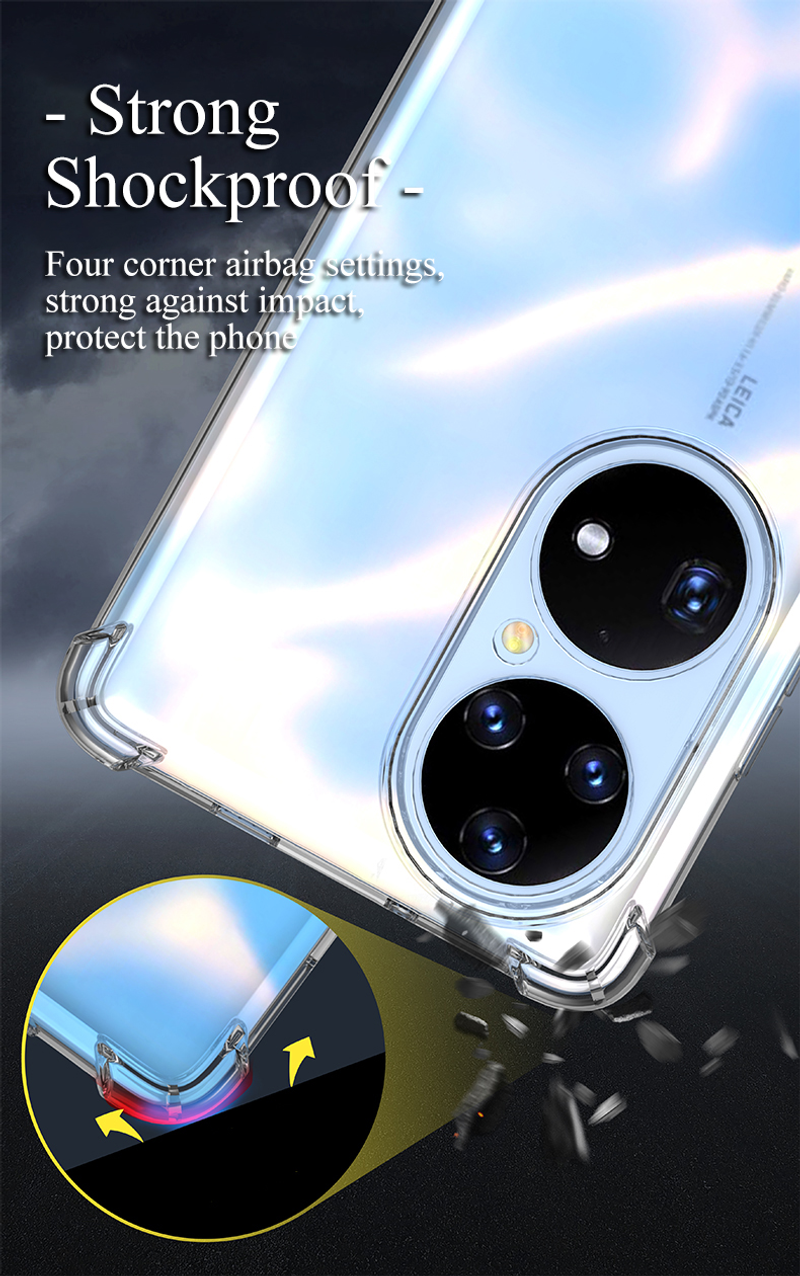 Nárazuvzdorné čiré silikonové pouzdro pro Huawei P50 P40 P30 P20 Lite Nova 8 7 Pro Se Ultra tenký měkký kryt_voghion.com