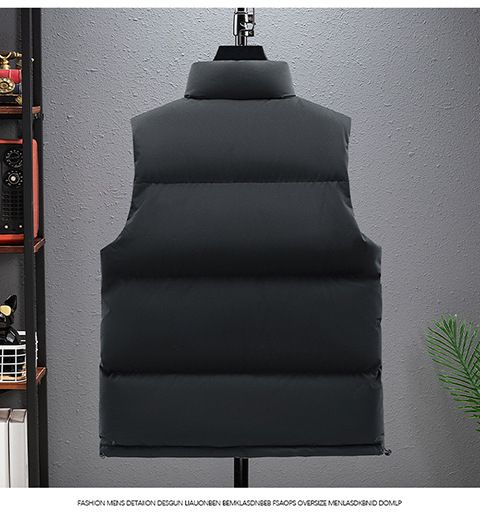 Oversize-Steppweste, ärmellos, mit Seitentaschen, dickem Baumwollmischgewebe, knitterfreiem Polyesterfutter, Unisex-Lagenlook, unverzichtbar_voghion.com