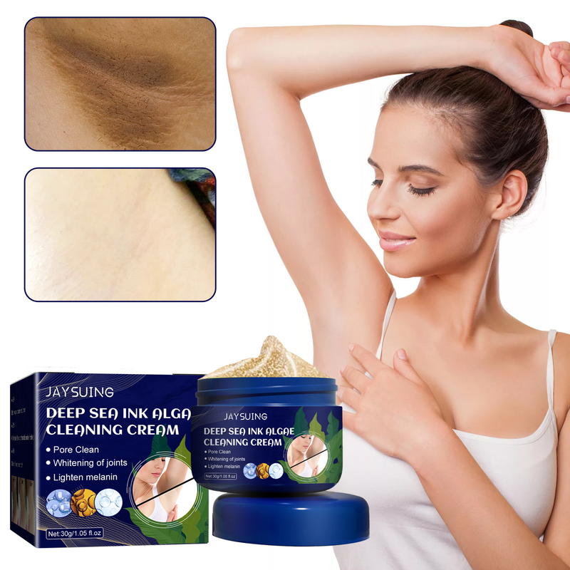 Jaysuing Deep Sea Ink Alga Cleansing Cream for Desalinating Melanin in Body, Whitening the Skin, Massaging and_voghion.com