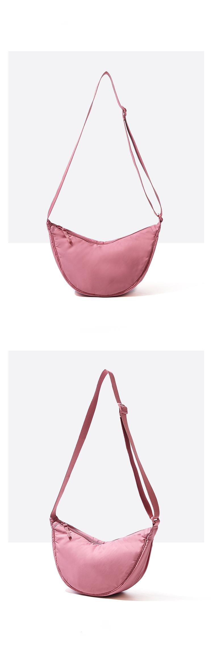 Borsa a tracolla portatile semplice da donna in nylon imbottito in tinta unita, borsa da viaggio_voghion.com