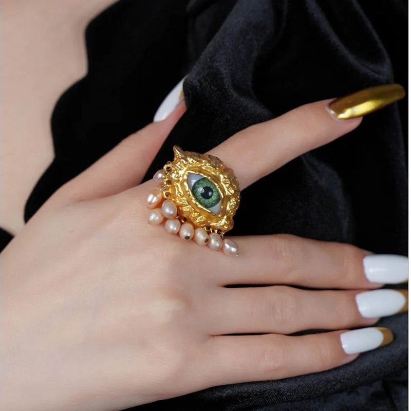 Set di orecchini, collane, accessori per donne, di lusso, di alta qualità, con nappa, perle e occhi demoniaci, vintage e di alta qualità._voghion.com