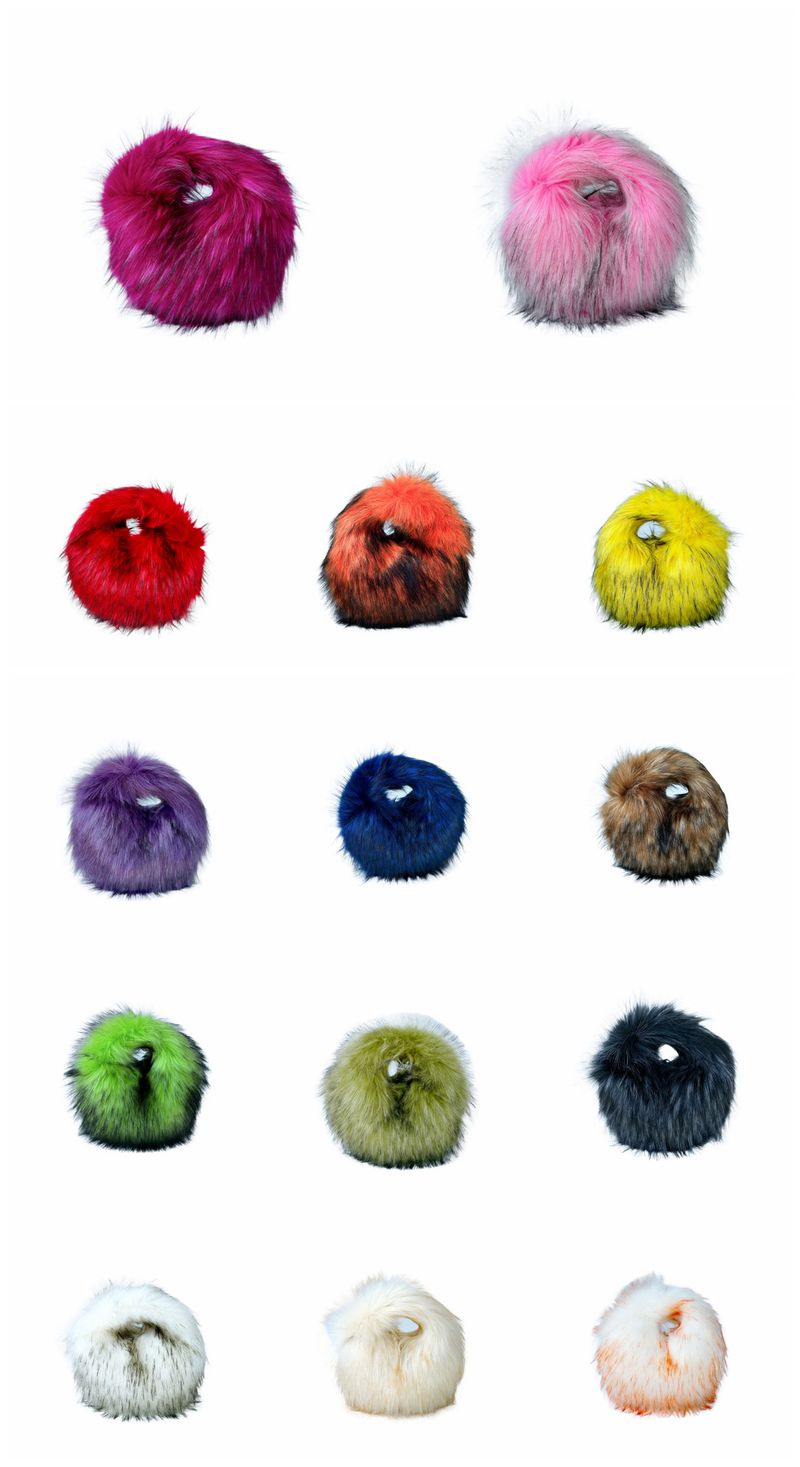Women's Bags raccoon fur ball bag plush personality punk style Y2K hot girl handbag_voghion.com
