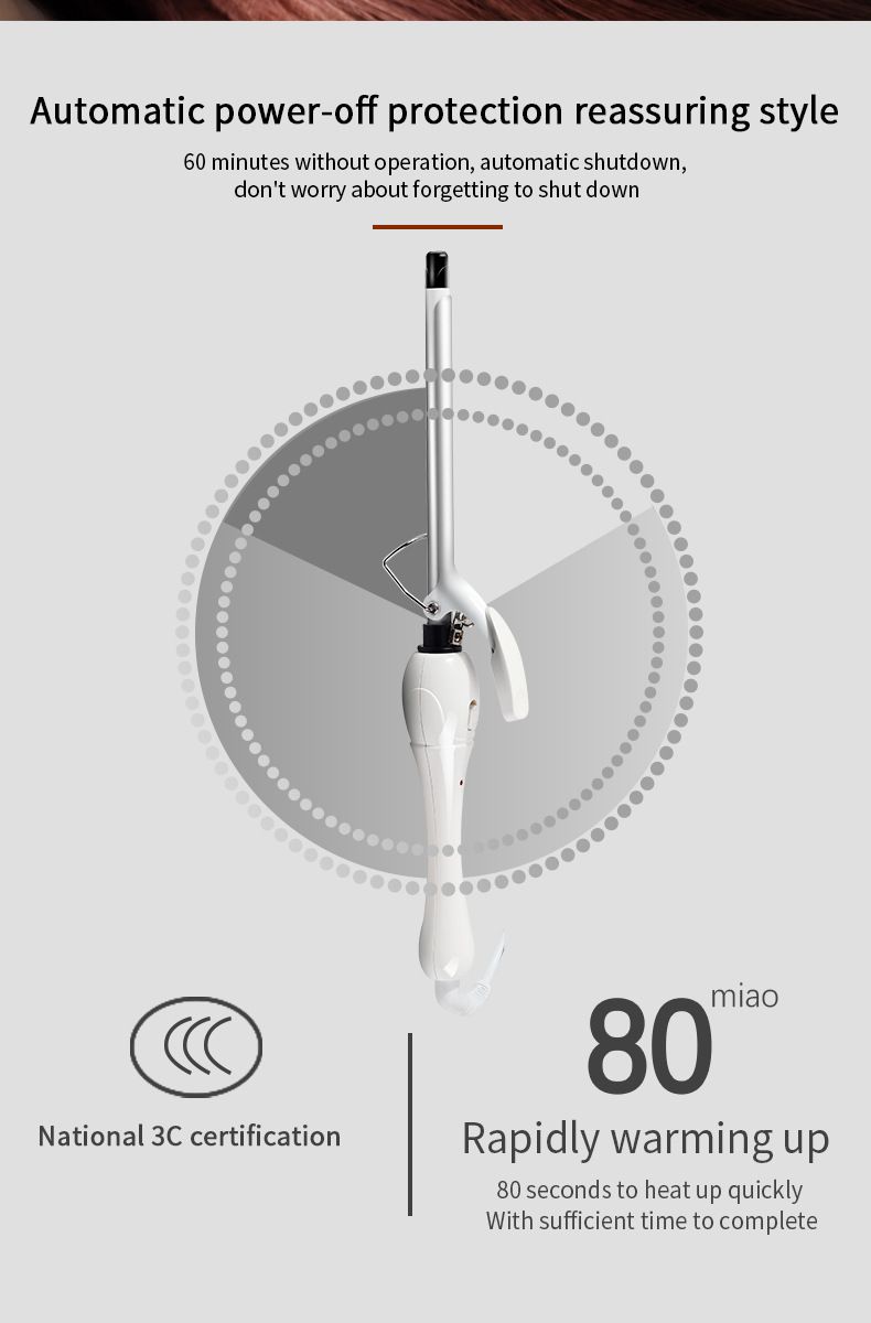 Lockenstab für kurze Haare von Männern und Frauen, superfeiner Teddy-Lockenstab, kleiner Mini-Lockenstab aus flauschiger Wolle, 9 mm, elektrischer Lockenstab_voghion.com