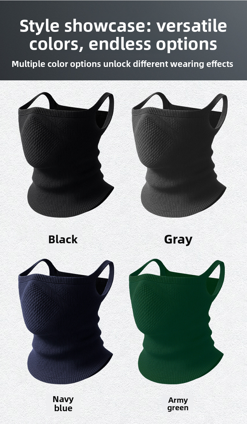 Scaldacollo invernale antifreddo per donna, per ciclismo elettrico, in nylon senza cuciture, con passanti per le orecchie_voghion.com