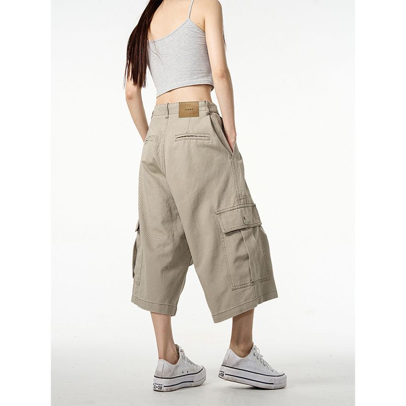 Premium Products Cleanfit Shorts With Multiple Pockets And Seven Quarter Length Pants For Men, American Style Loose, High-end, Wide Leg_voghion.com