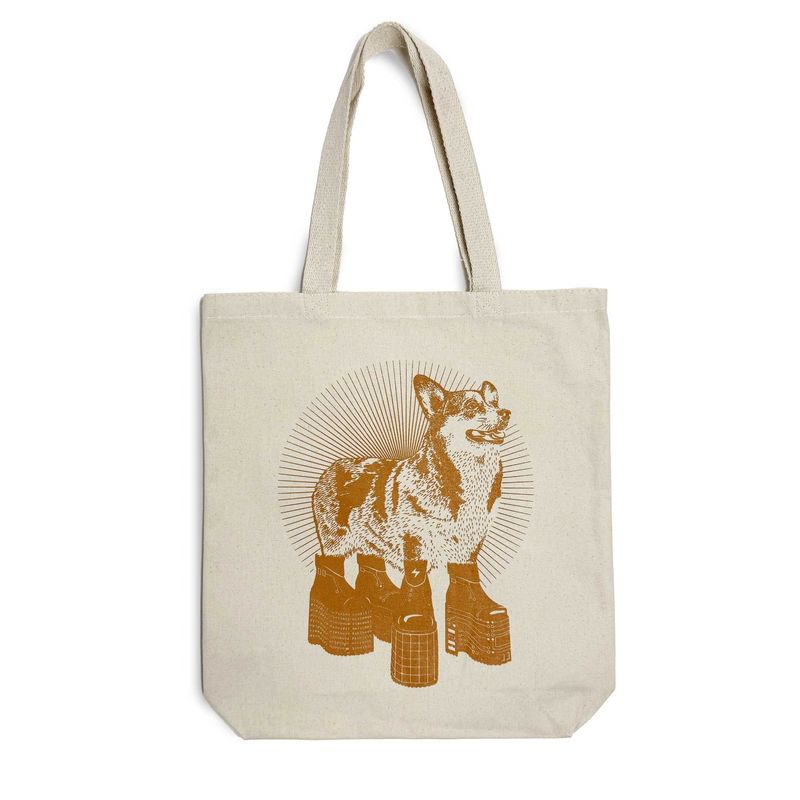 Platform Corgi Canvas Tote Bag_voghion.com