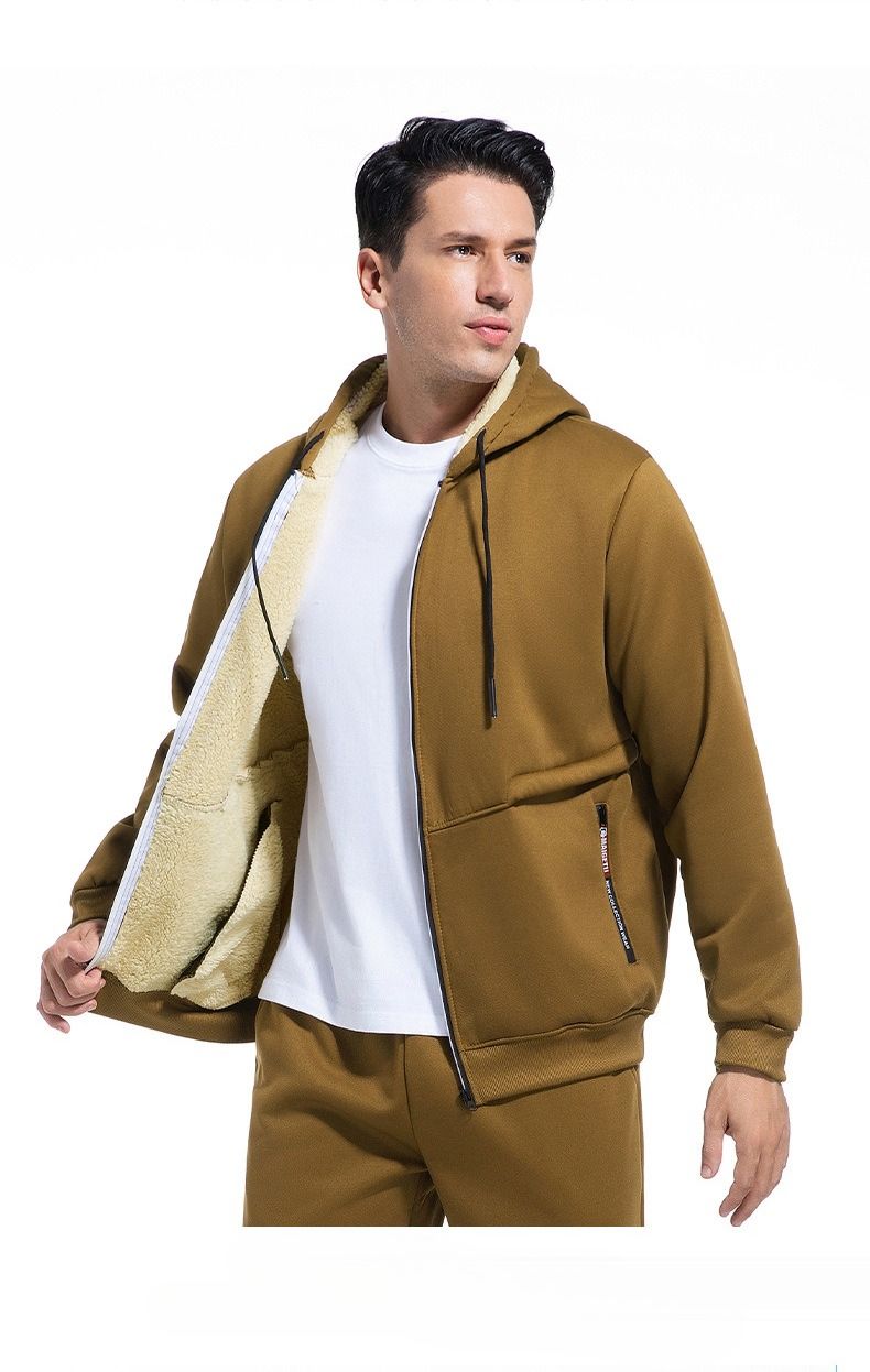 Autumn/Winter Oversized Thickened Shearling-Lined Warm Jacket Simple Casual Hoodie Workwear Jacket_voghion.com