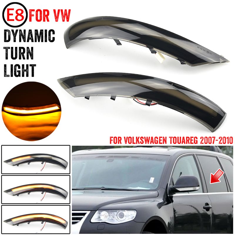 For VW Touareg I 1 7L Facelift 2007 2008 2009 2010 Car LED Dynamic Indicator Turn Signal Light Blinker Mirror Lamp_voghion.com