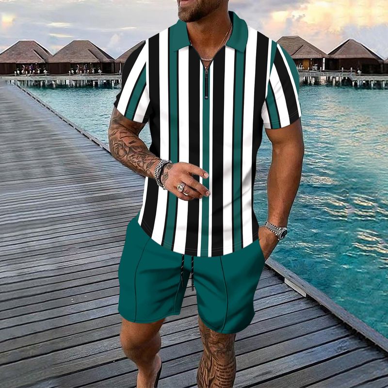 Vêtements pour hommes, ensemble deux pièces décontracté, short à manches courtes et sport_voghion.com
