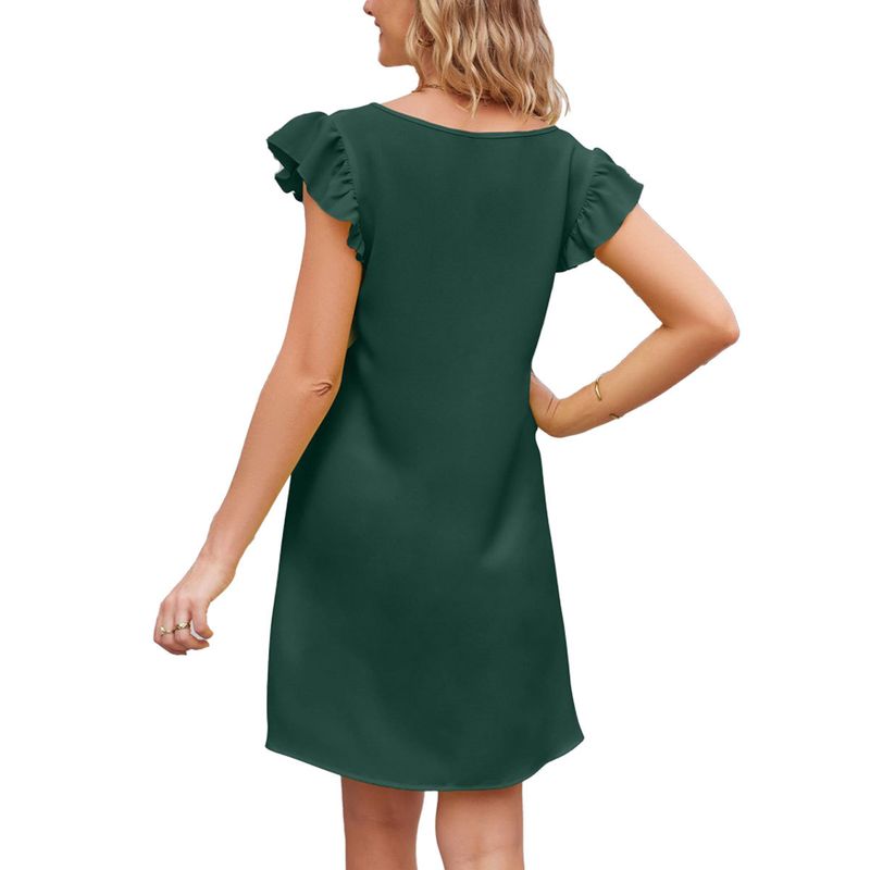 Abito estivo da donna 2024, nuovo prodotto, con scollo a V e maniche a palloncino, ampio, comodo e alla moda_voghion.com