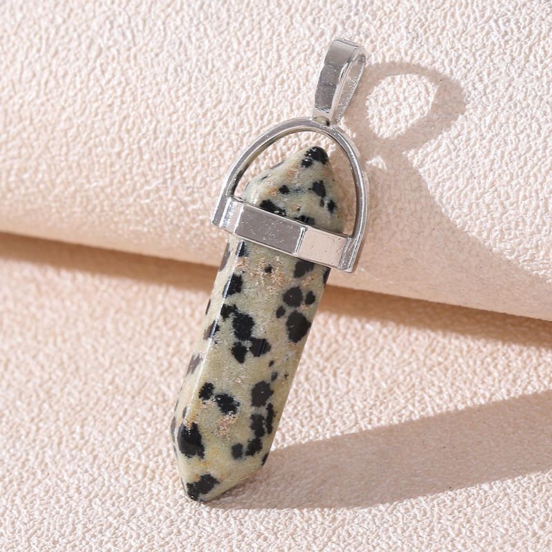 Natural stone pendant amethyst pink crystal hexagonal column pendant double pointed bullet single pendant accessories_voghion.com