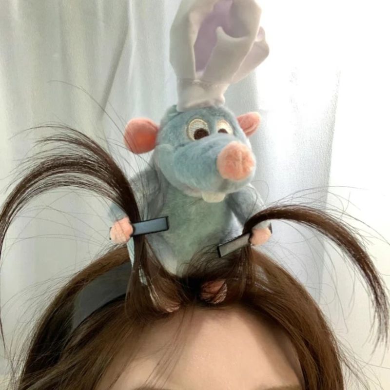 Anime Stejný odstavec Čelenka do vlasů Kreslená plyšová panenka Čelenka se širokým okrajem Sponka s fotografií Pokrývka hlavy Kreativita Dívka Hračka Dárky_voghion.com