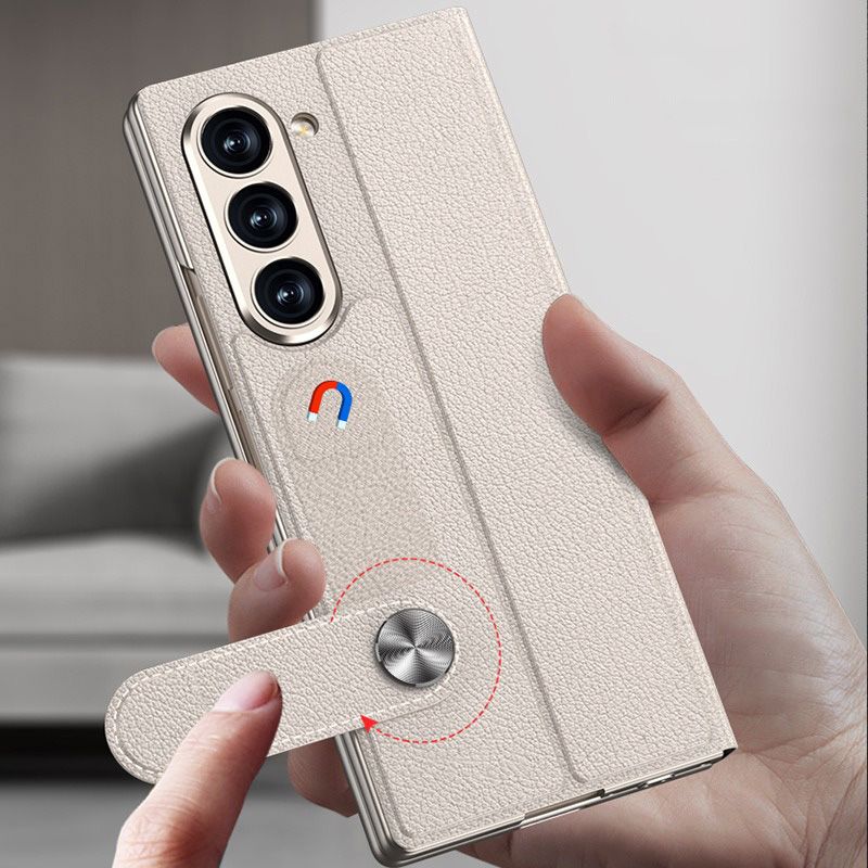 Applicabile alla custodia in pelle a conchiglia per Samsung zFold6, alla custodia per cellulare, alla custodia pieghevole personalizzata da uomo, alla custodia protettiva con supporto a membrana._voghion.com