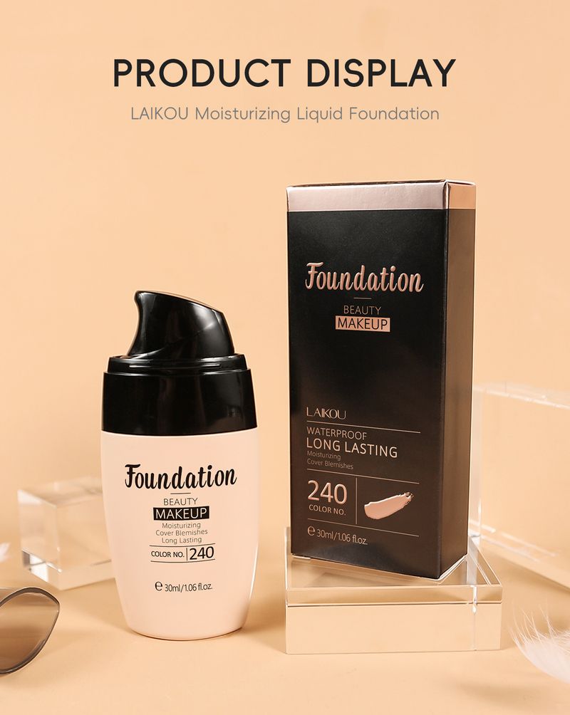 Tekoči puder LAIKOU 30 ml, več barv, neobvezno vlažilno, proizvajalci kozmetike FDA, en kos, dropshipping_voghion.com