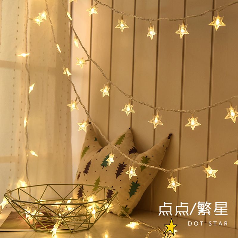 In Stock Clearance Warm White Light Star String Lights With Battery Box High Voltage Plug Cozy Indoor Holiday Party_voghion.com