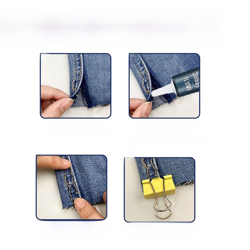 JUE-FISH colla per rammendo tessuti vestiti colla speciale stampa pantaloni soletta jeans buco stoffa colla_voghion.com