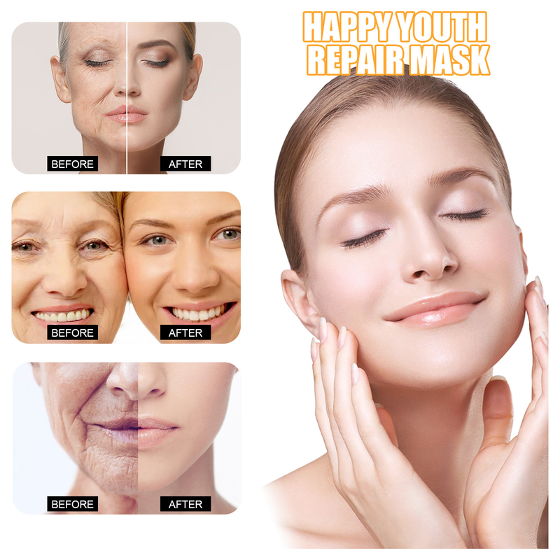 Collagène raffermissant beau masque facial éclaircissant pour le visage raffermissant les rides yeux ridules rajeunissant Anti-rides_voghion.com