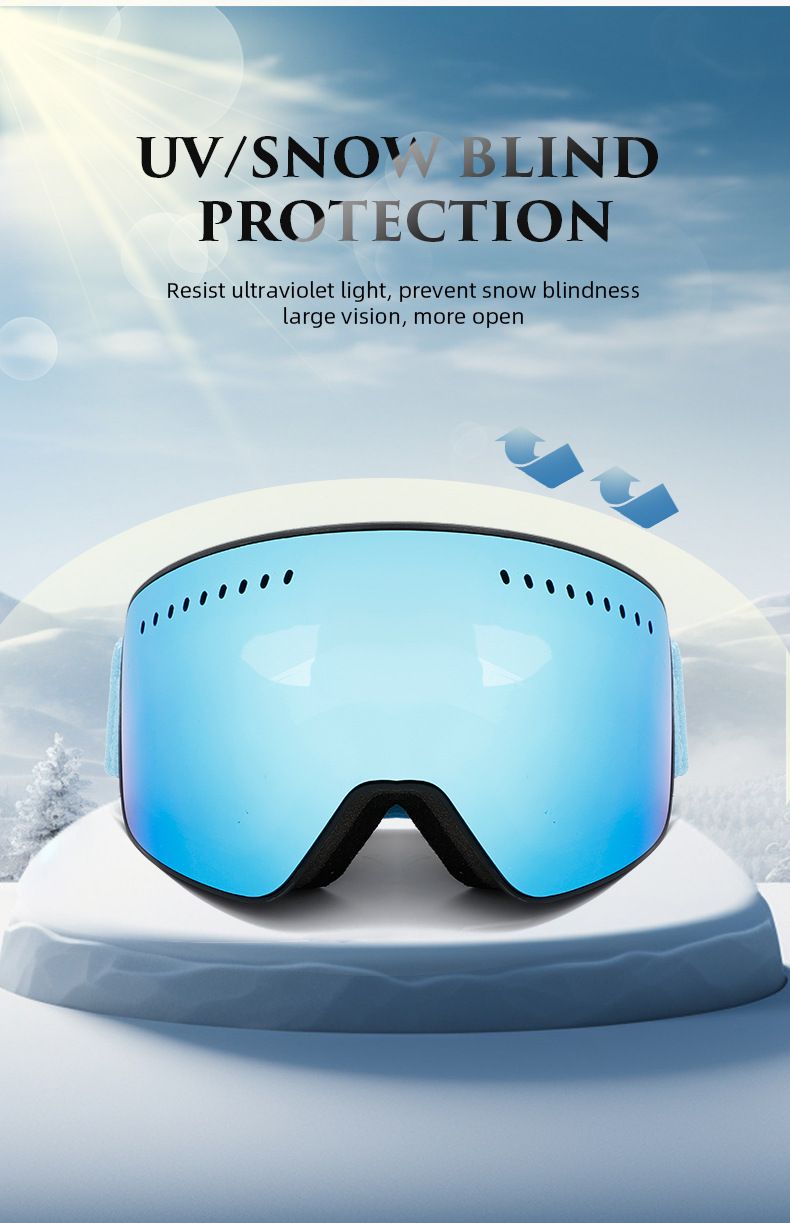 Óculos de proteção antiembaçantes magnéticos de dupla camada para adultos com lentes intercambiáveis, visão noturna cilíndrica e amplo campo de visão_voghion.com