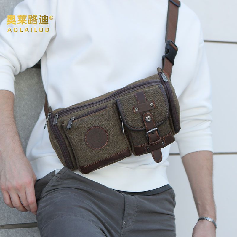 Borsa a tracolla da uomo, monospalla, alla moda, in tela, orizzontale, da portare sul petto_voghion.com