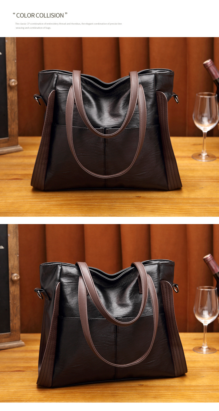 2023 New Hot Selling Shoulder Bag Women's Soft Leather Big Bag Pu Large Capacity Tote Bag Women's Bag Versatile_voghion.com