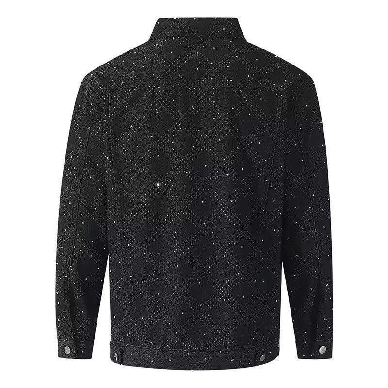 High Street Schlagjeans mit Strassbesatz für Damen und Herren – Stilvolle Jeans mit geradem Bein und durchgehenden Kristallverzierungen_voghion.com