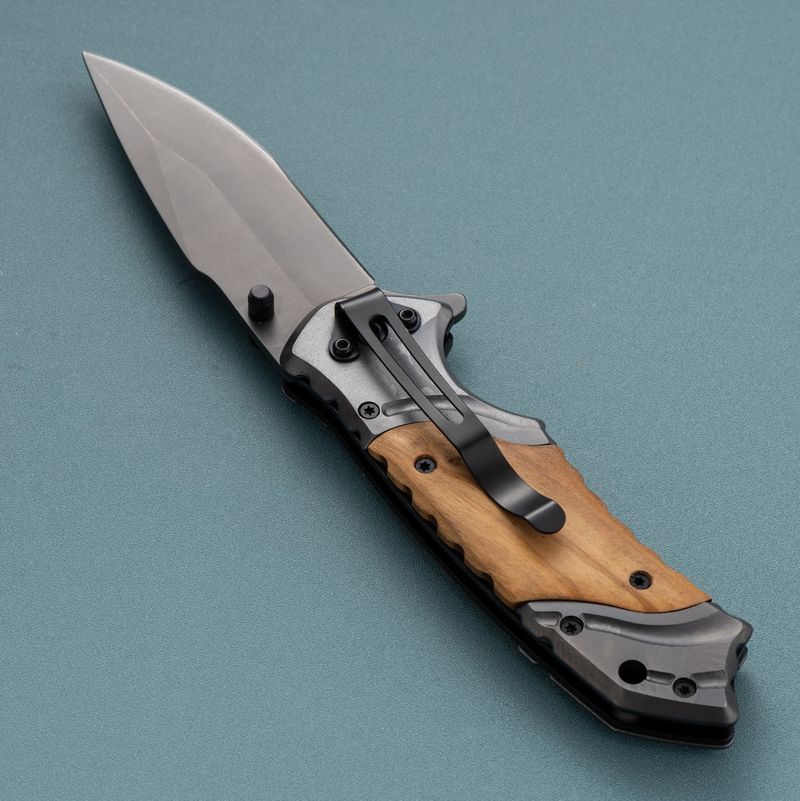 Couteau pliant suisse multifonction X49 avec manche en bois, haute dureté, pour le camping, la survie en plein air et la maison_voghion.com