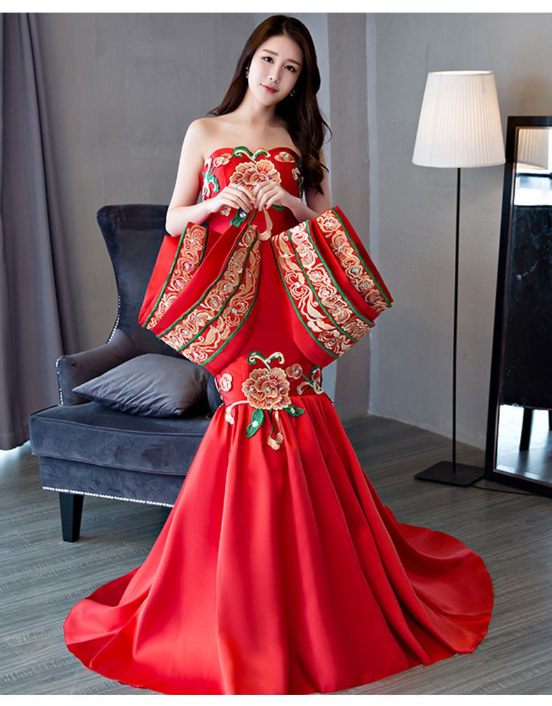 Trägerloses Meerjungfrauen-Abendkleid – Elegantes, langes Abendkleid für Bankette, Moderationen und Red-Carpet-Events_voghion.com