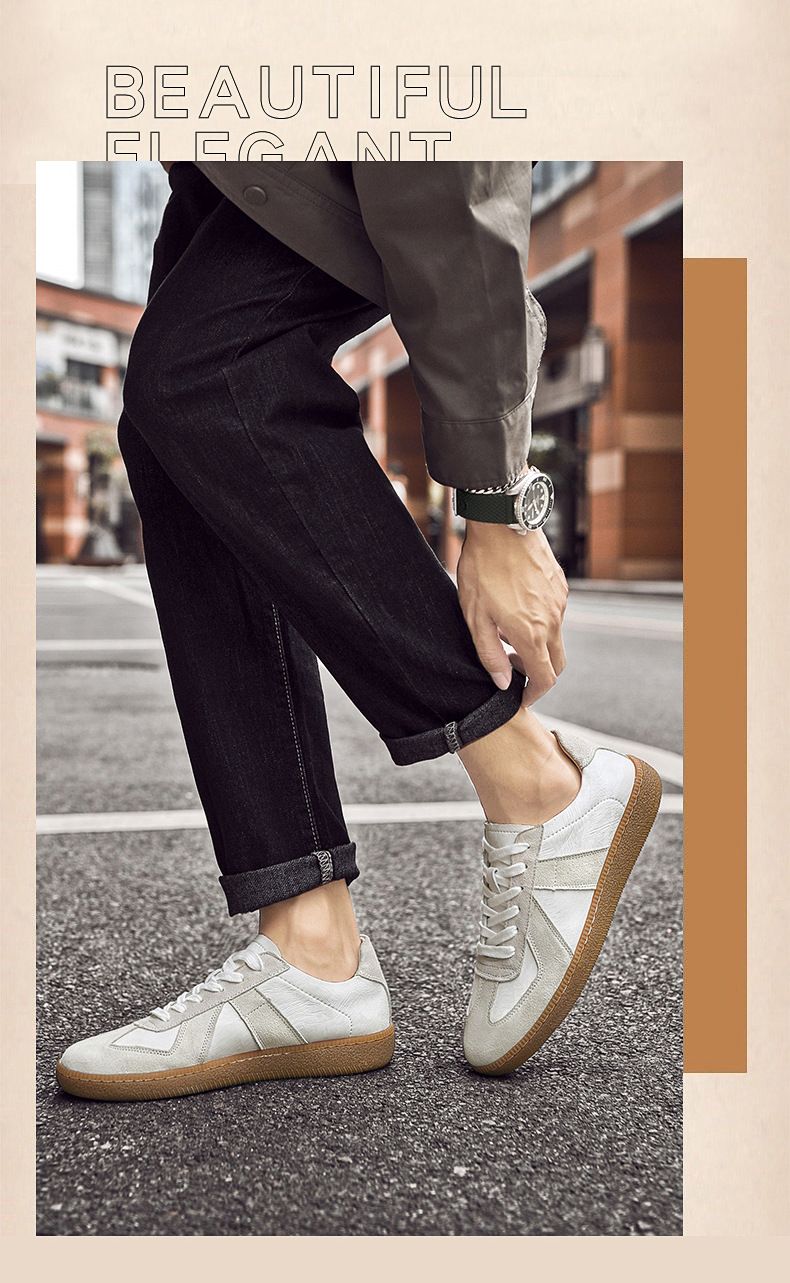 Retro Leather Color Matching Platform Casual Sports Board Shoes Dexun Flying Weaving Matte Platform Men's Shoes_voghion.com