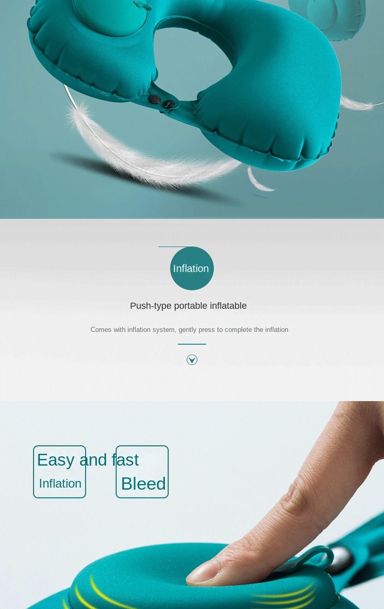 Iatable U-vormige Press-and-Release-technologie voor - Draagbaar pluche reiskussen met opvouwbaar ontwerp en nekondersteuning_voghion.com
