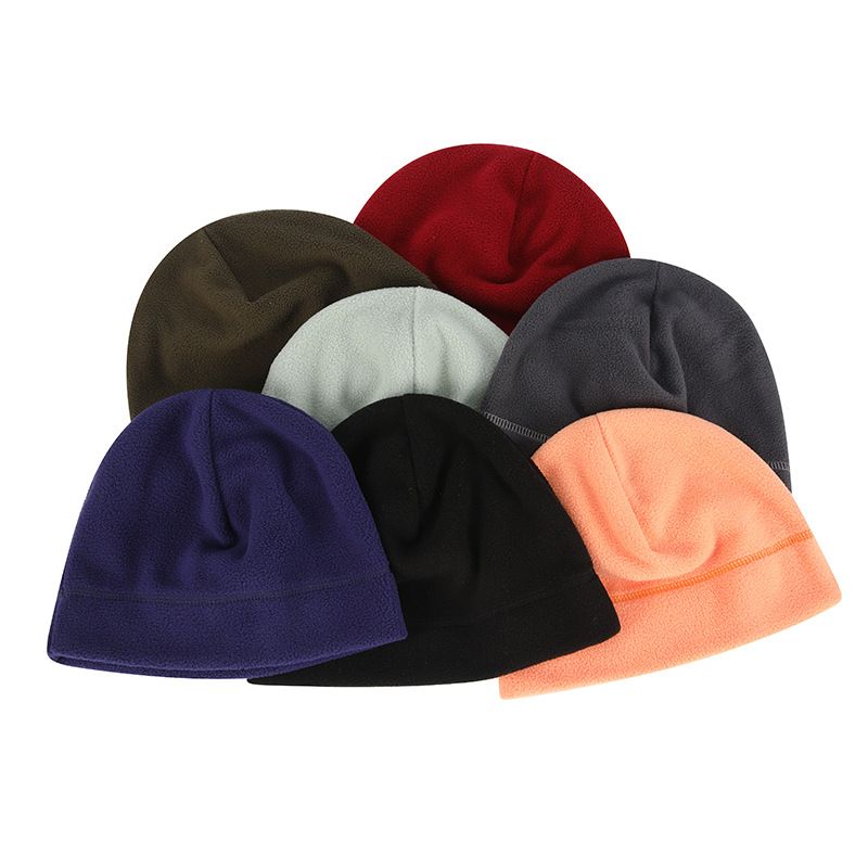 Winter Outdoor Cycling Pullover Warm Windproof Polar Fleece Sports Running Soft Coldproof Solid Color Small Hat_voghion.com