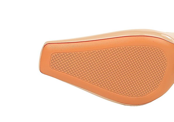 Damenschuhe mit dicken Absätzen, superhohen Absätzen, Lackleder und flacher, seitlich ausgehöhlter quadratischer Spitze_voghion.com