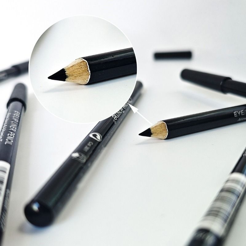 1/3Pc High Pigmented Eyeliner Pencil Black Wooden Eyeliner Eyebrow Pencil Hard Refill Smooth Black Long-Lasting Cosmetics Makeup_voghion.com