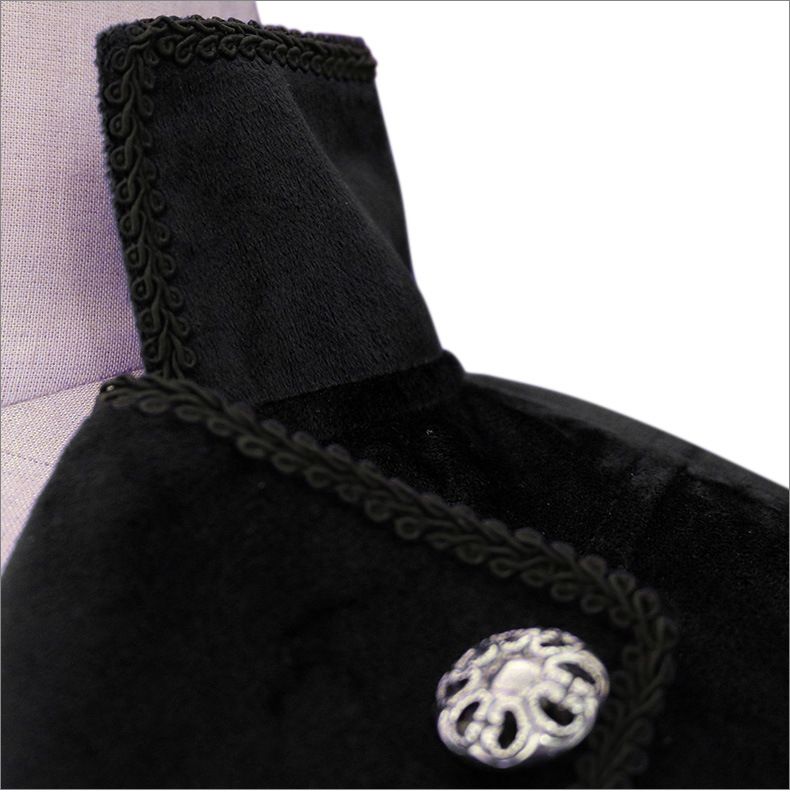 Herren-Samtfrack – Gothic-viktorianische Abendjacke mit Stehkragen, Bühnenauftritt & Cosplay-Kostüm_voghion.com