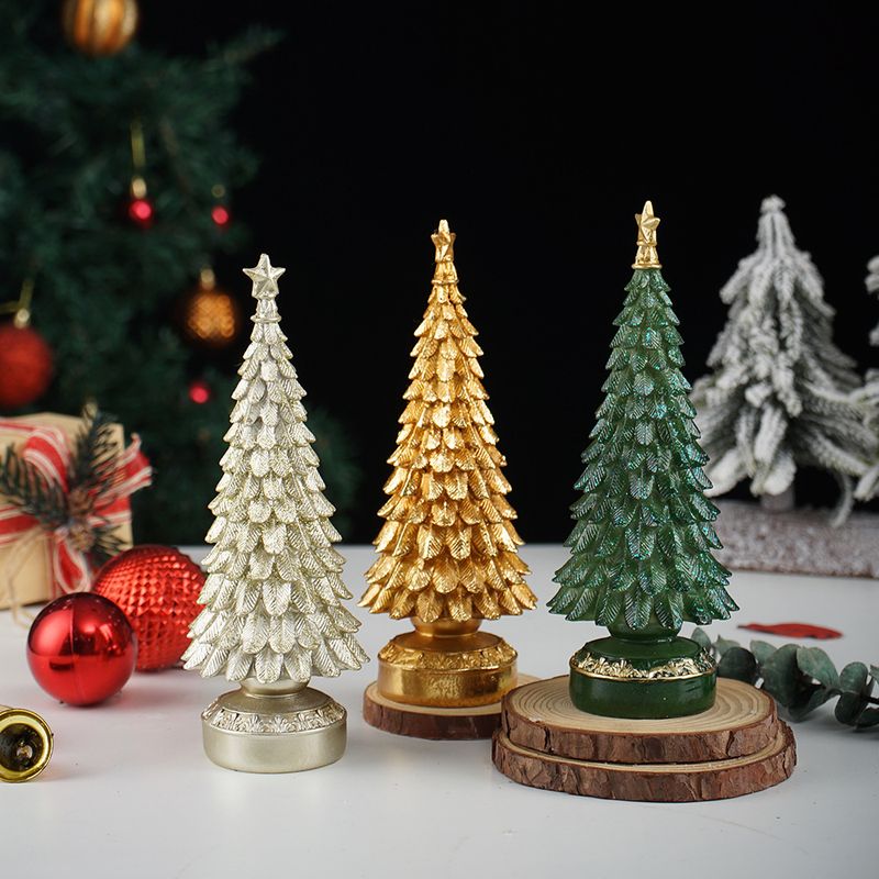 New Small Tree Resin Crafts Ornaments Home Desktop Scene Christmas Decorations_voghion.com