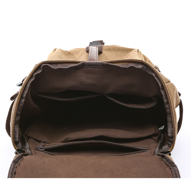 Borsa da viaggio in tela con tracolla verticale stile quadrato, grande capacità, secchiello rotondo, zaino per studenti_voghion.com