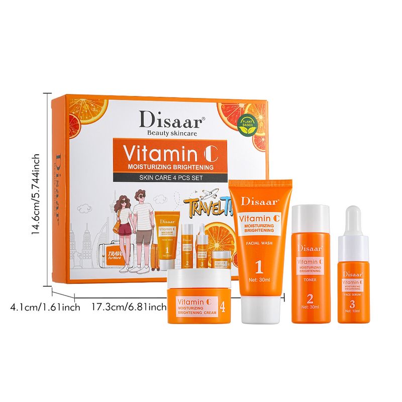 Disaar Full Hosted Travel Skin Care VC Feuchtigkeitsspendendes und aufhellendes Wassercreme-Set_voghion.com