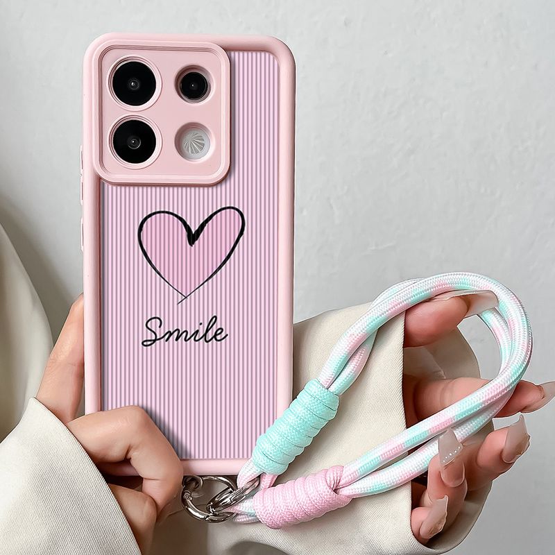Liefde Hart Polsketting Lanyard Case Voor Xiaomi 14T 13T 15 Pro Poco f6 m6 C75 Redmi 14C Note 14 Pro Plus Hang Strap Telefoonhoesje_voghion.com