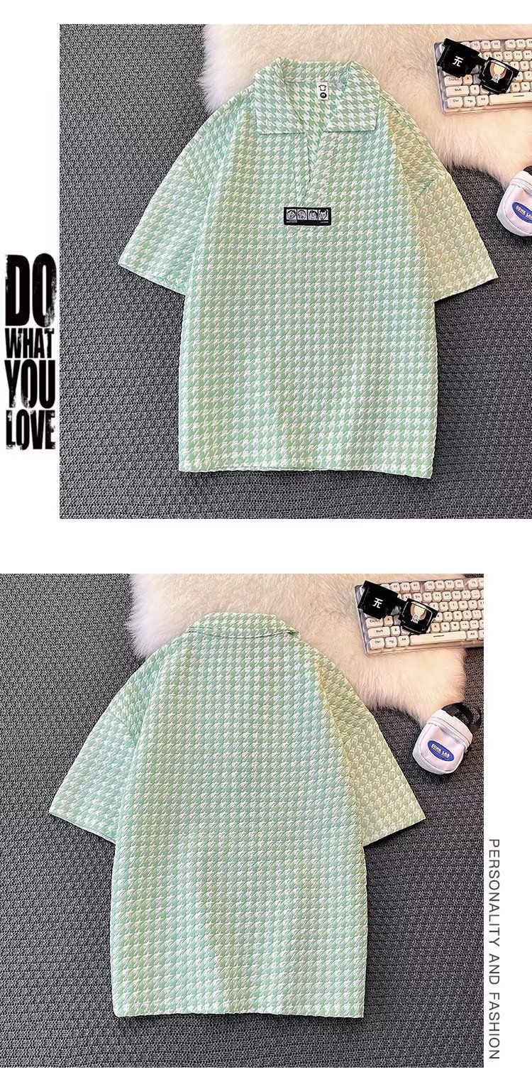 Îmbrăcăminte bărbătească pentru celebrități, primăvară și vară, frumos, cu decolteu în V, din mătase de gheață, mânecă scurtă, tricou POLO pentru bărbați, la modă, all-match, de brand_voghion.com