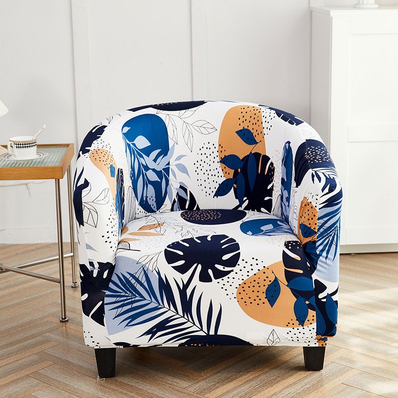Elastic printed semicircular sofa cover Internet cafe sand coffee shop hotel leisure card seat all-inclusive single sofa chair cover_voghion.com
