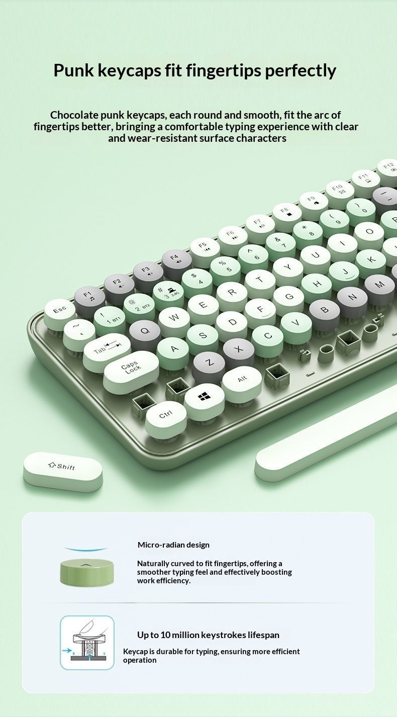 Tastiera e mouse wireless NeoGear Bluetooth per computer portatile, ricarica, ufficio, ragazze, carino, e-sport, portatile, silenzioso, doppia modalità_voghion.com