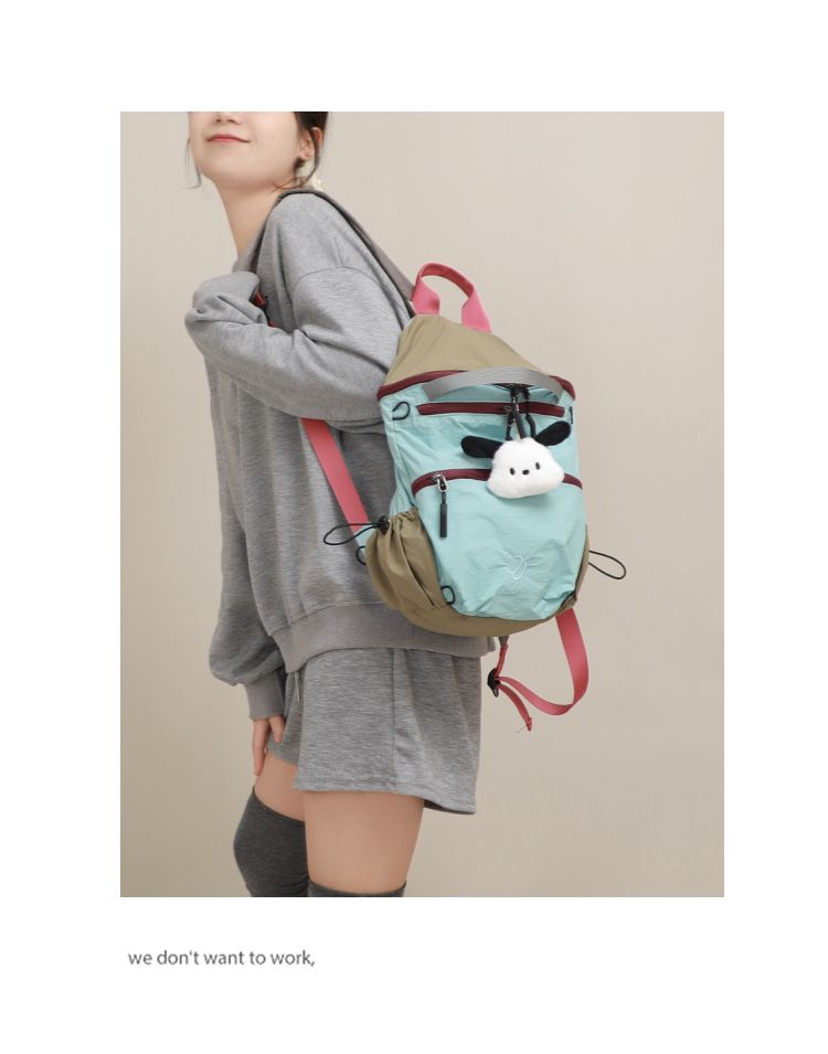 Zaino leggero impermeabile casual da esterno con colori a contrasto_voghion.com