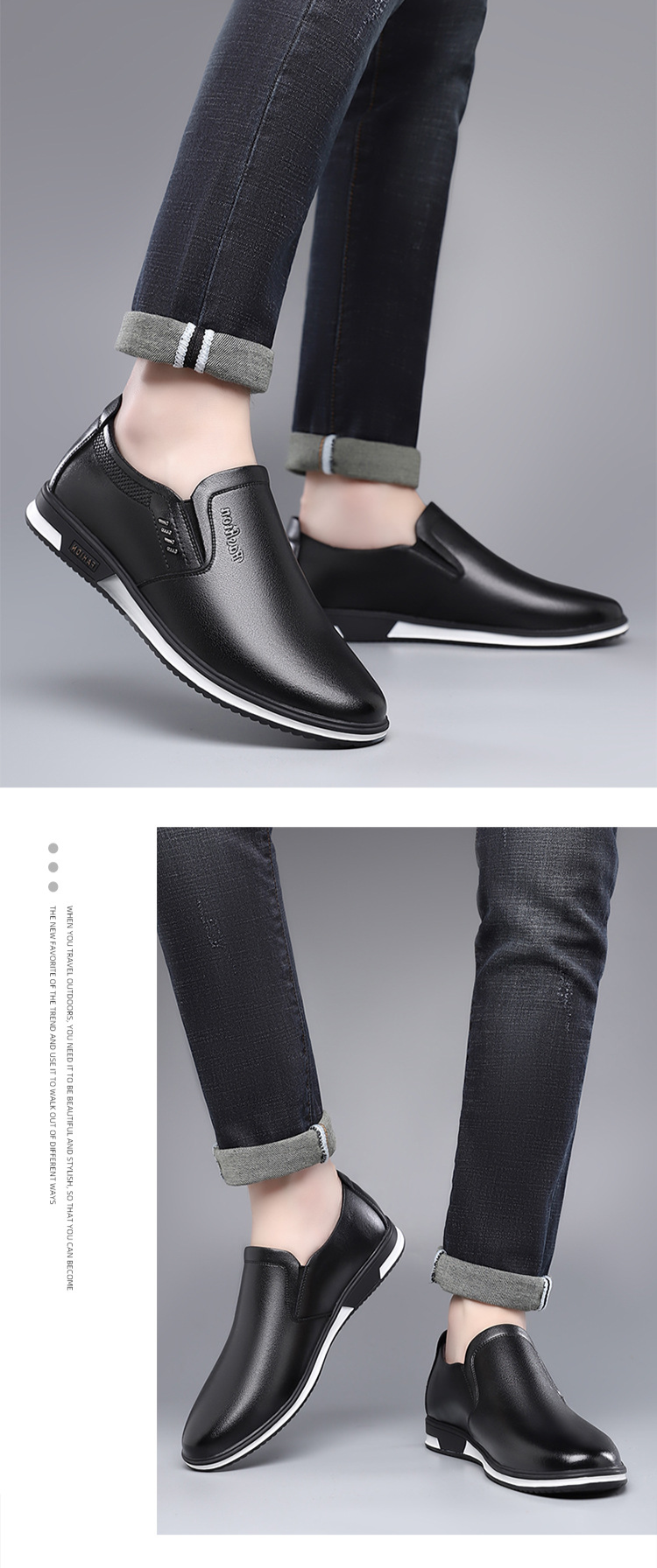 Spring and Autumn New Daily Casual Men's Genuine Breathable Leather Soft Bottom White Single Shoes _voghion.com