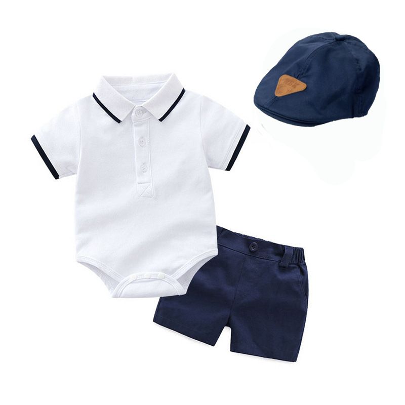 Dziecięcy nowy chłopięcy kombinezon POLO Gentleman + czapka Ubranka dla chłopców i dzieci_voghion.com