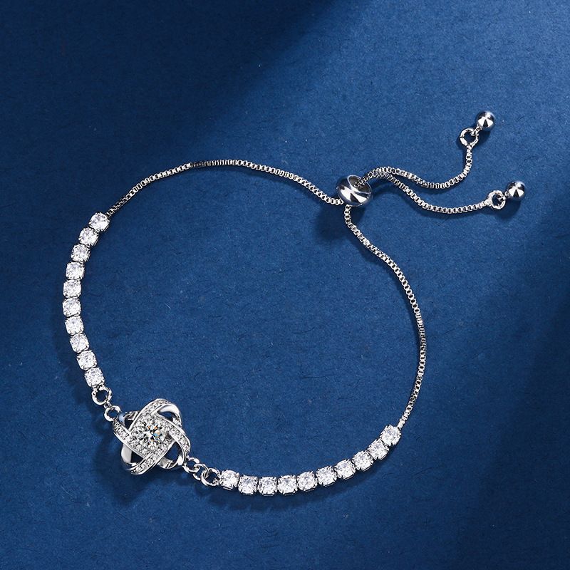 Neue quadratische runde Tasche im klassischen Stil mit vierblättrigem Kleeblatt-Armband, verstellbar, eingelegter Zirkon, vielseitiges Nischendesign für Damen_voghion.com