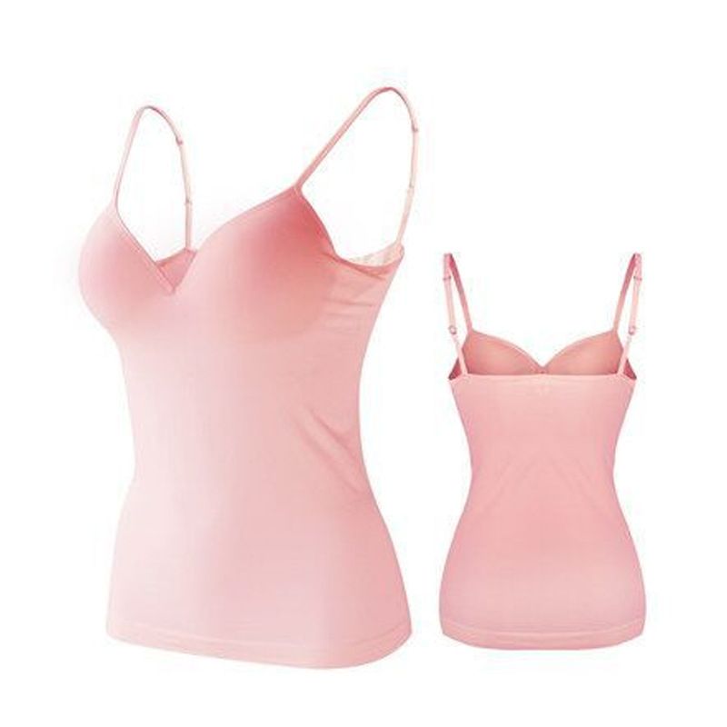 Camisola sin sujetador para mujer con almohadilla de pecho integrada y sin aro de acero._voghion.com