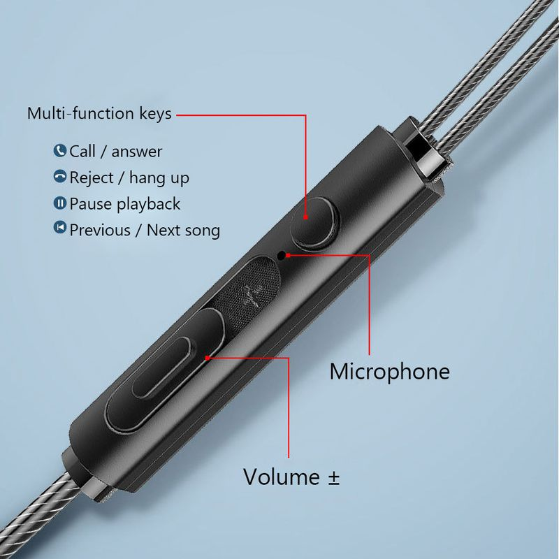 3.5mm Plug Universal Wired In-Ear Earphone Heavy Bass Sports Headphone With Mic_voghion.com