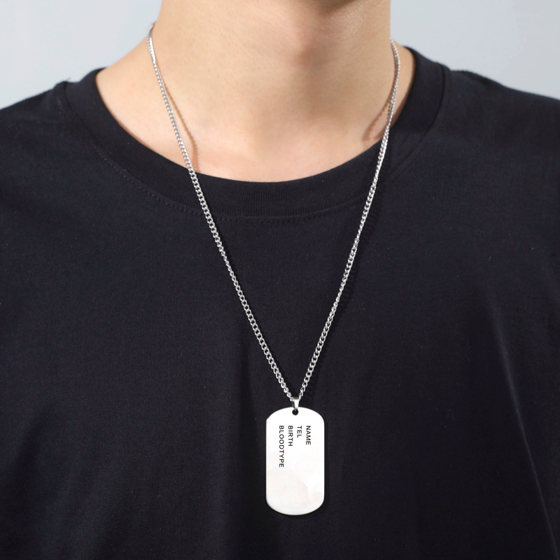 Hot Sales Military Army Tactical Personalized Bar US Dog Tag Necklace Soldier Name Chain Custom War Gift For Man Stainless Steel_voghion.com